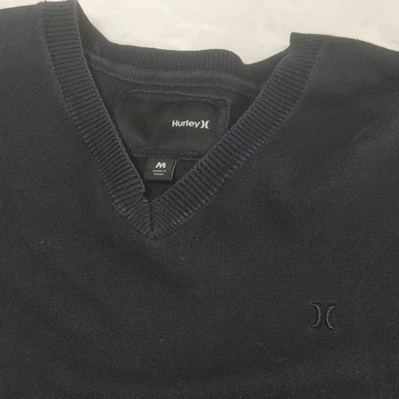 Mens Hurley V Neck Long Sleeve Cotton Sweater Sz M - Picture 6 of 12